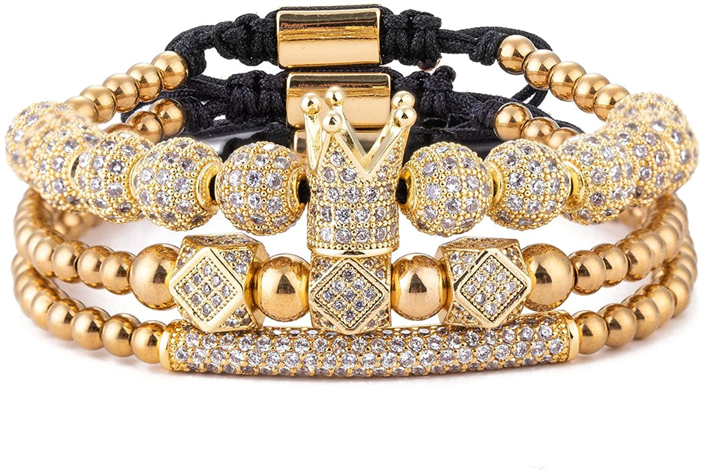 Imperial Crown King Gold Bracelets for Men Luxury Charm Fashion Cuff Bangle Jewelry - Samuels Jewelers