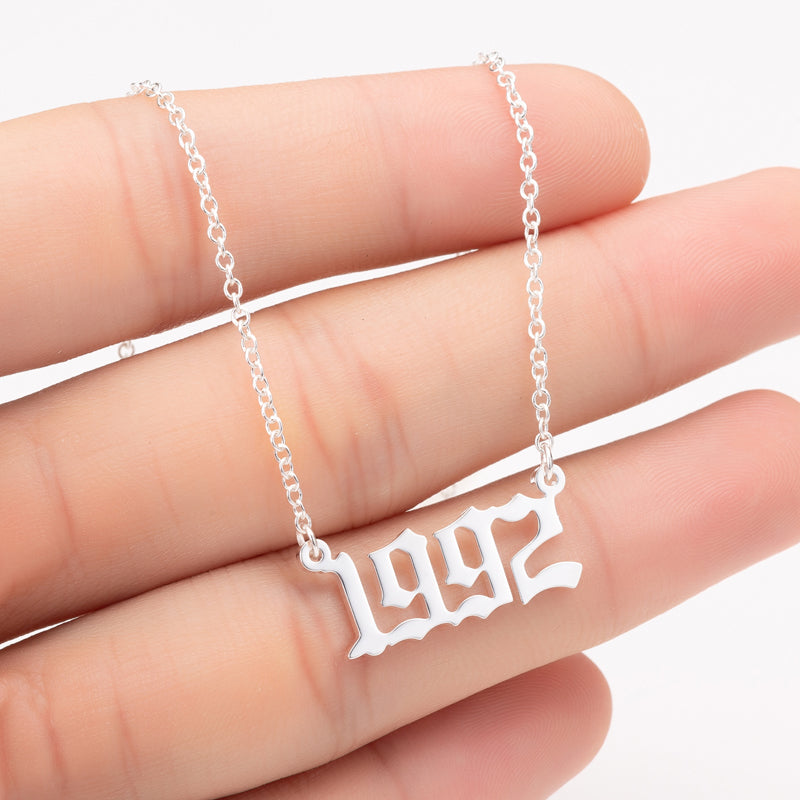 Necklaces Gold Color Custom Birth Year Pendant - Samuels Jewelers