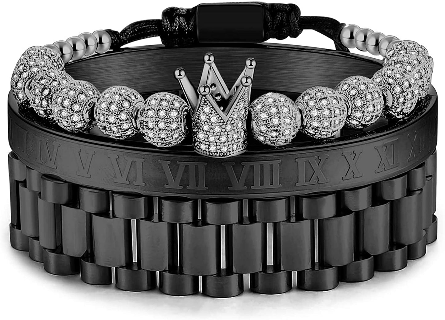 Imperial Crown King Gold Bracelets for Men Luxury Charm Fashion Cuff Bangle Jewelry - Samuels Jewelers