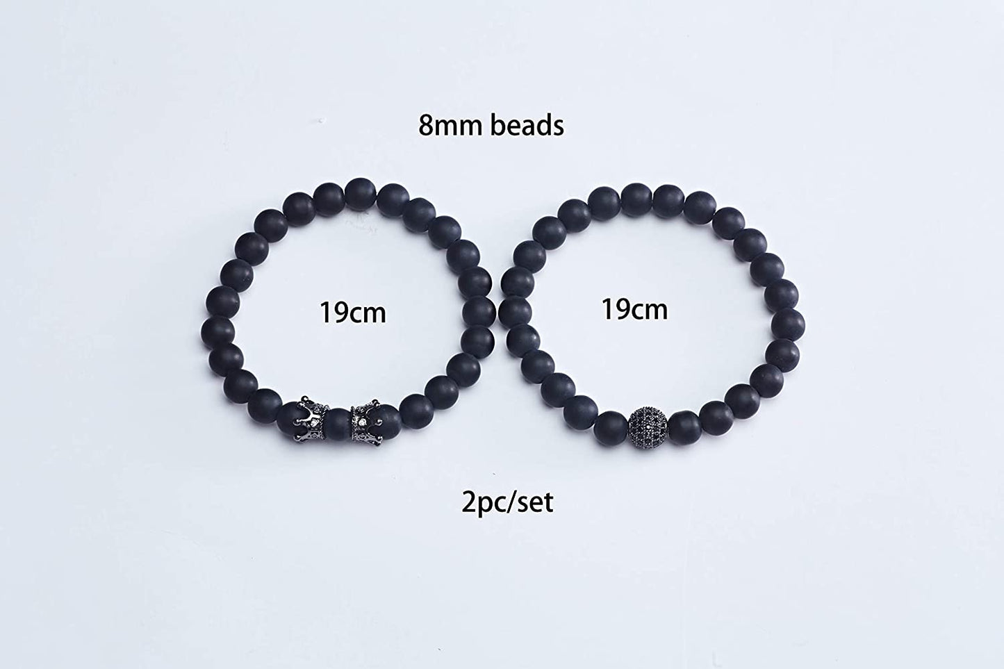 Charm Beads Bracelet Set Luxury Matte Onyx Natural Stone - Samuels Jewelers