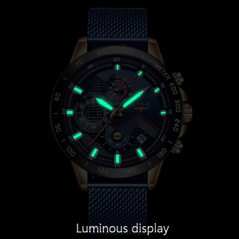 Casual Mesh Belt Quartz Gold Watch Men Luxury Waterproof - Samuels Jewelers