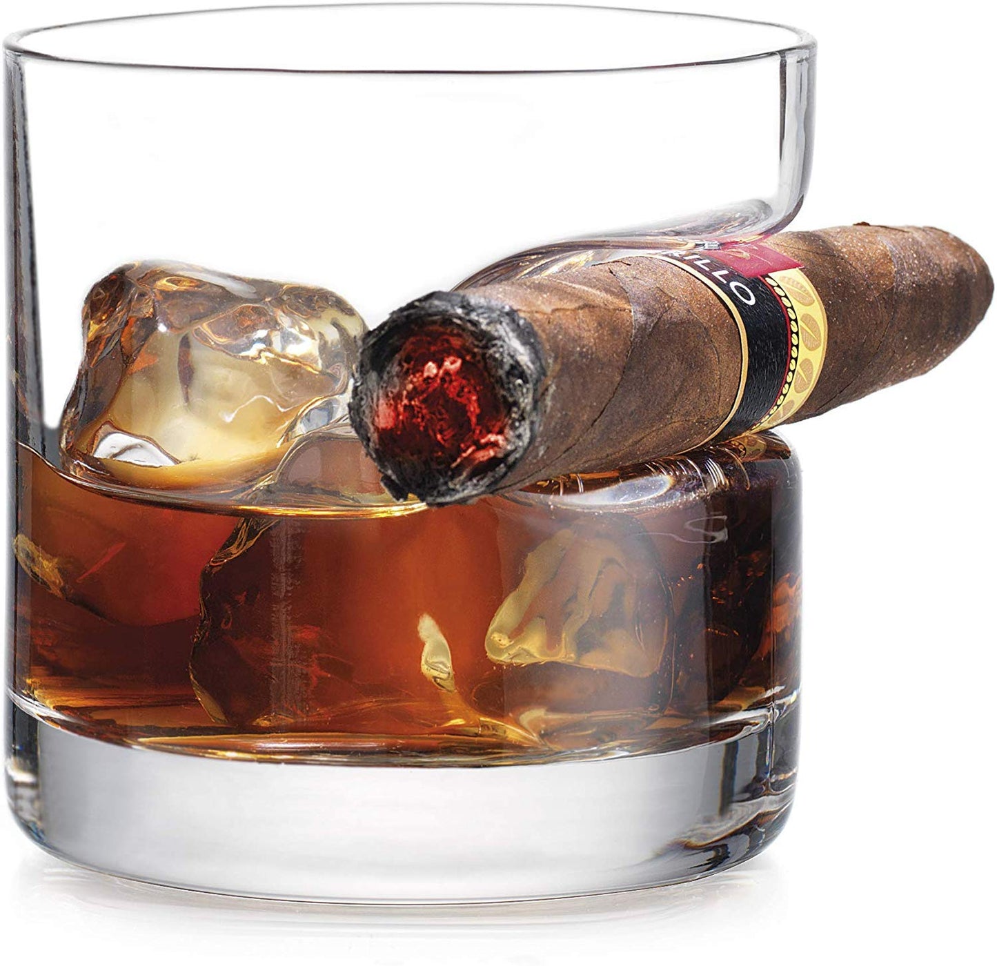 Cigar Whiskey Glass - Old Fashioned Whiskey Glasses With Indented Cigar Rest - Samuels Jewelers