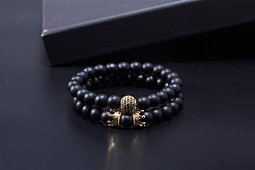 Charm Beads Bracelet Set Luxury Matte Onyx Natural Stone - Samuels Jewelers