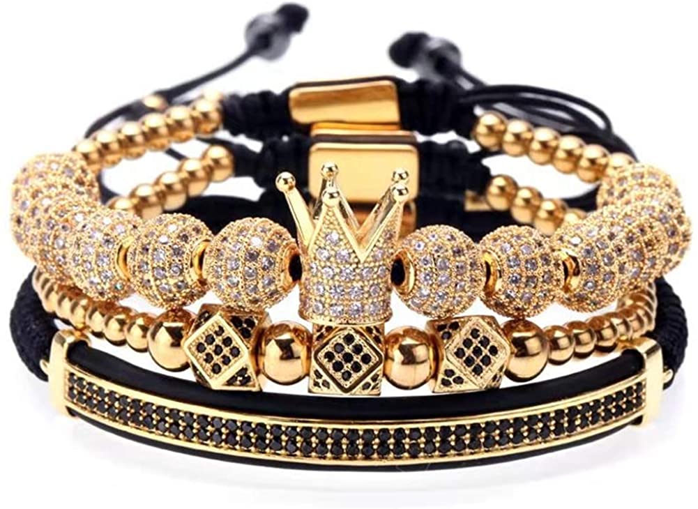 Imperial Crown King Gold Bracelets for Men Luxury Charm Fashion Cuff Bangle Jewelry - Samuels Jewelers