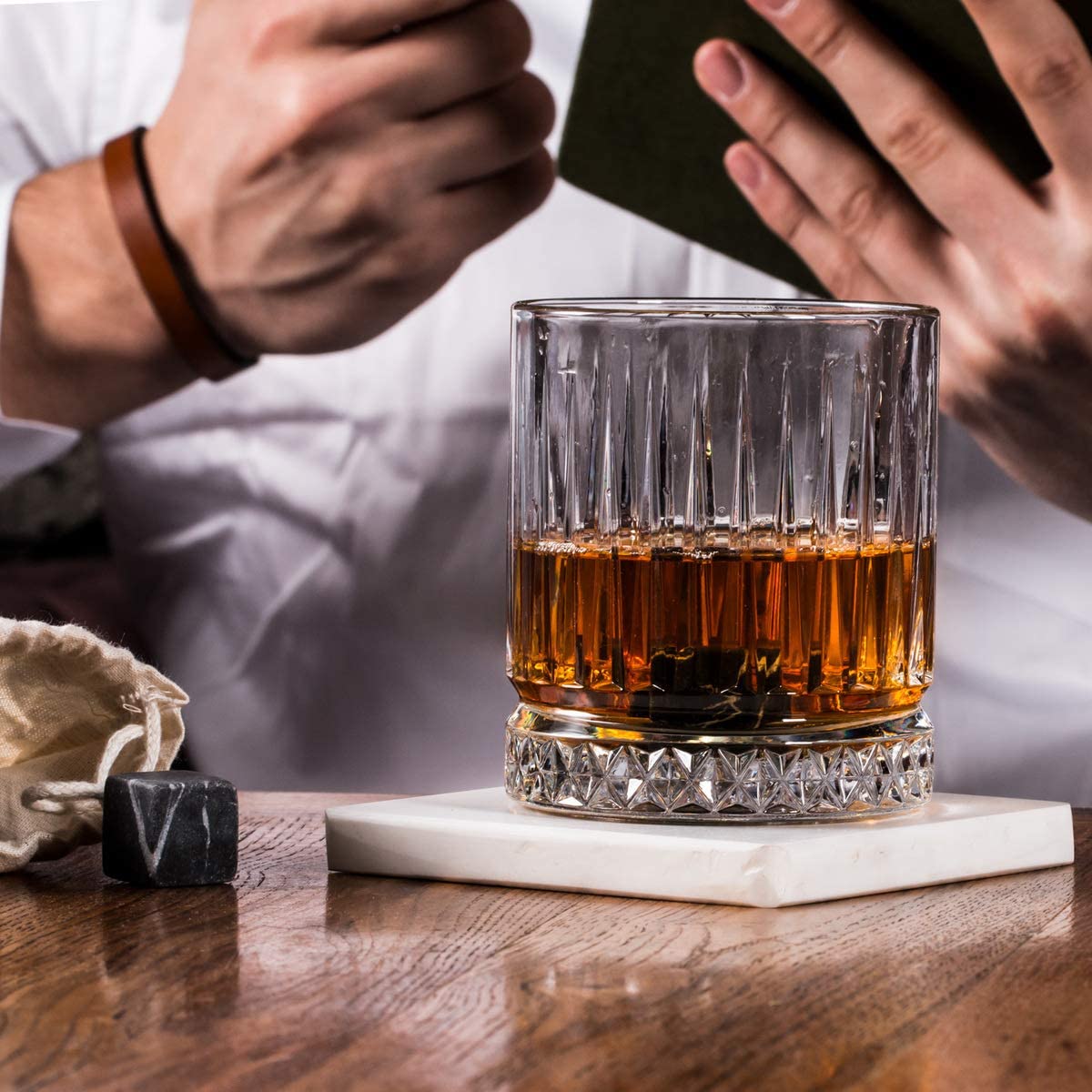Whiskey Glass with 12 Pieces Whiskey Stones Glass Gift Set - Samuels Jewelers