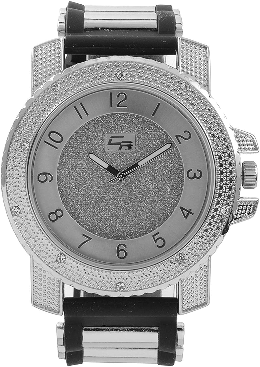Bling-end Out Hip Hop Watch & Jewelry Set w/Cuban Chain Bracelet, Kite Bling Earrings & Ring - Samuels Jewelers