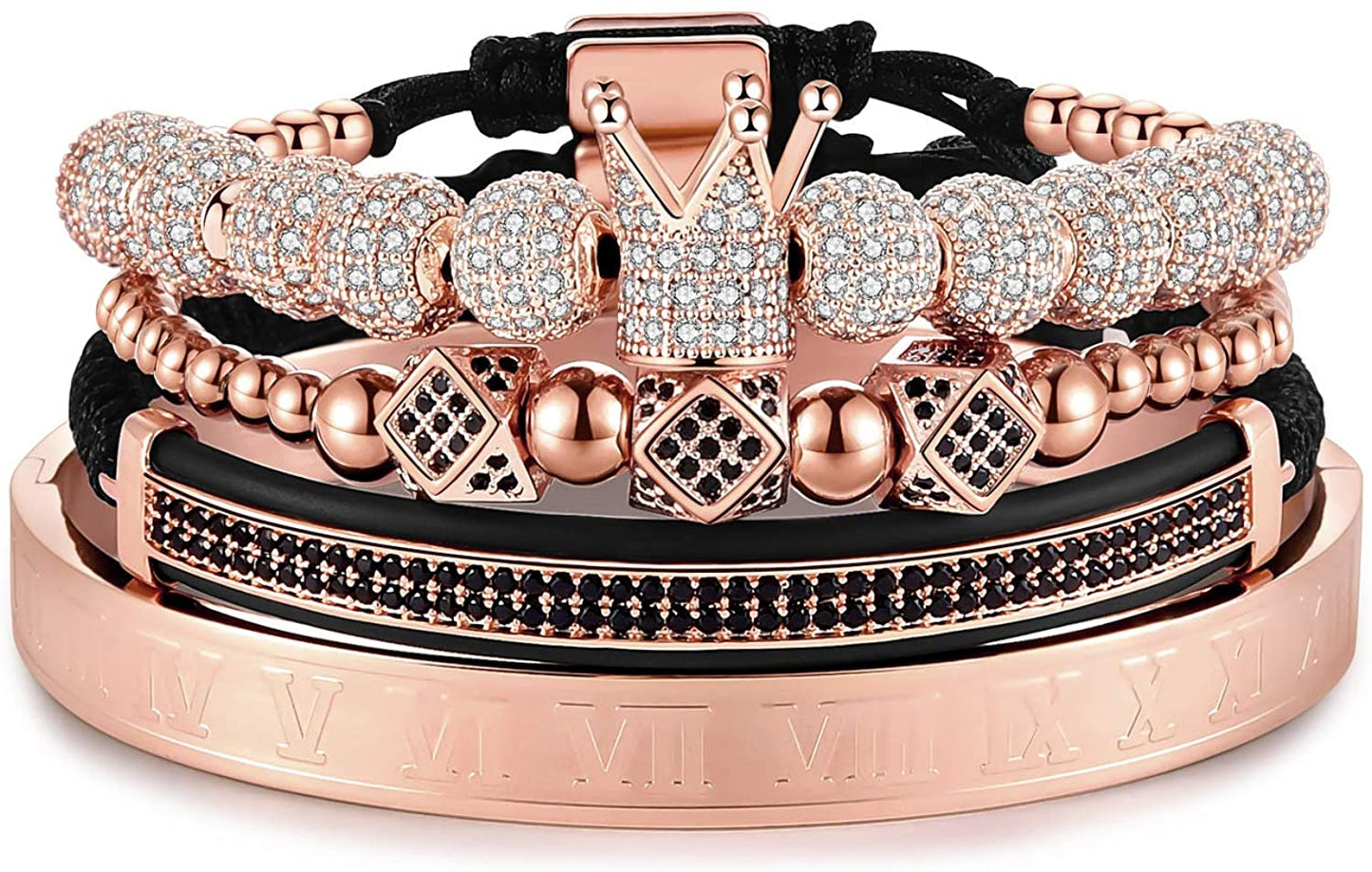 Imperial Crown King Gold Bracelets for Men Luxury Charm Fashion Cuff Bangle Jewelry - Samuels Jewelers