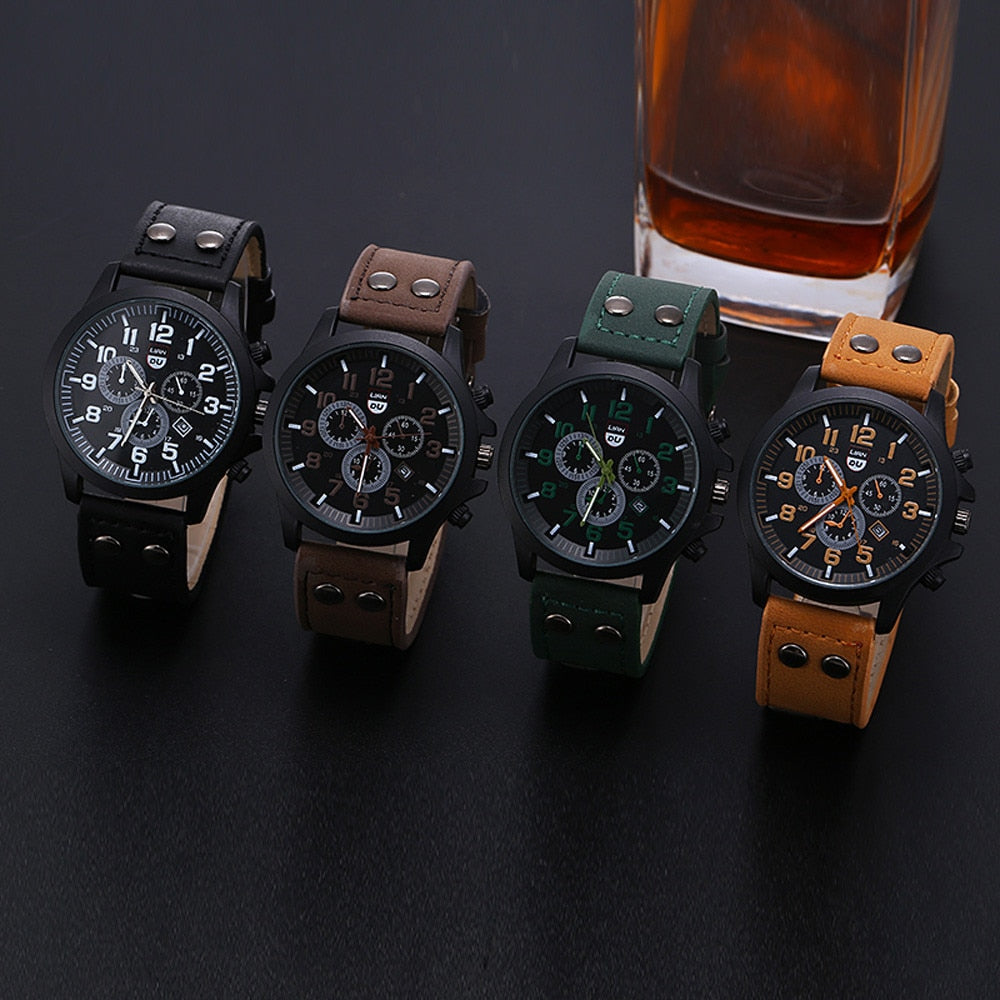 Men's Belt Calendar Quartz Watch Waterproof Pointer - Samuels Jewelers
