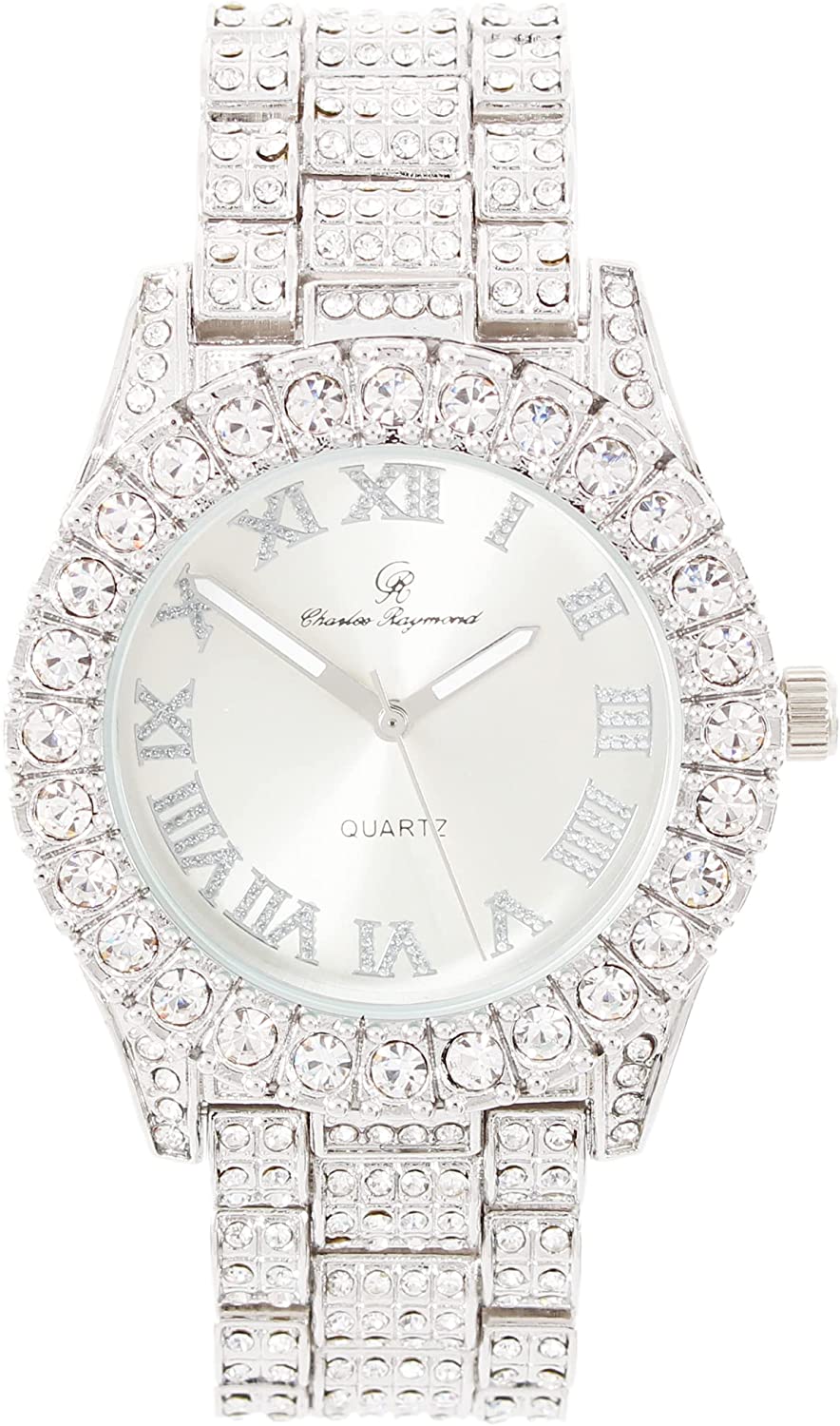 Bling-end Out Hip Hop Watch & Jewelry Set w/Cuban Chain Bracelet, Kite Bling Earrings & Ring - Samuels Jewelers