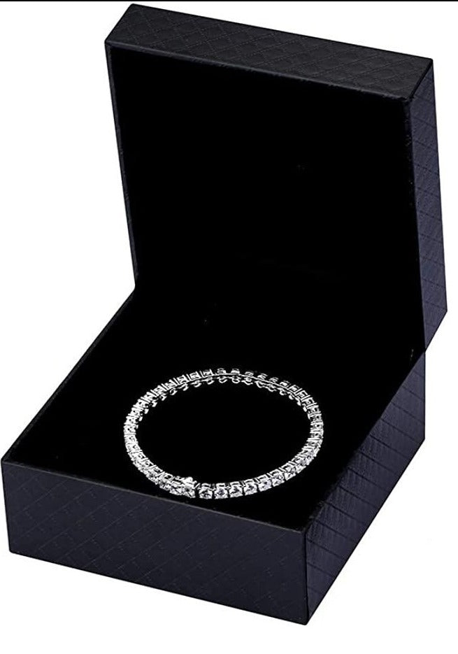 S925 Sterling Silver Tennis Bracelet, 14k Gold Iced Out Prong-Setting 5A Cubic Zirconia Stones, Urban Street-wear Hip Hop Jewelry - Samuels Jewelers
