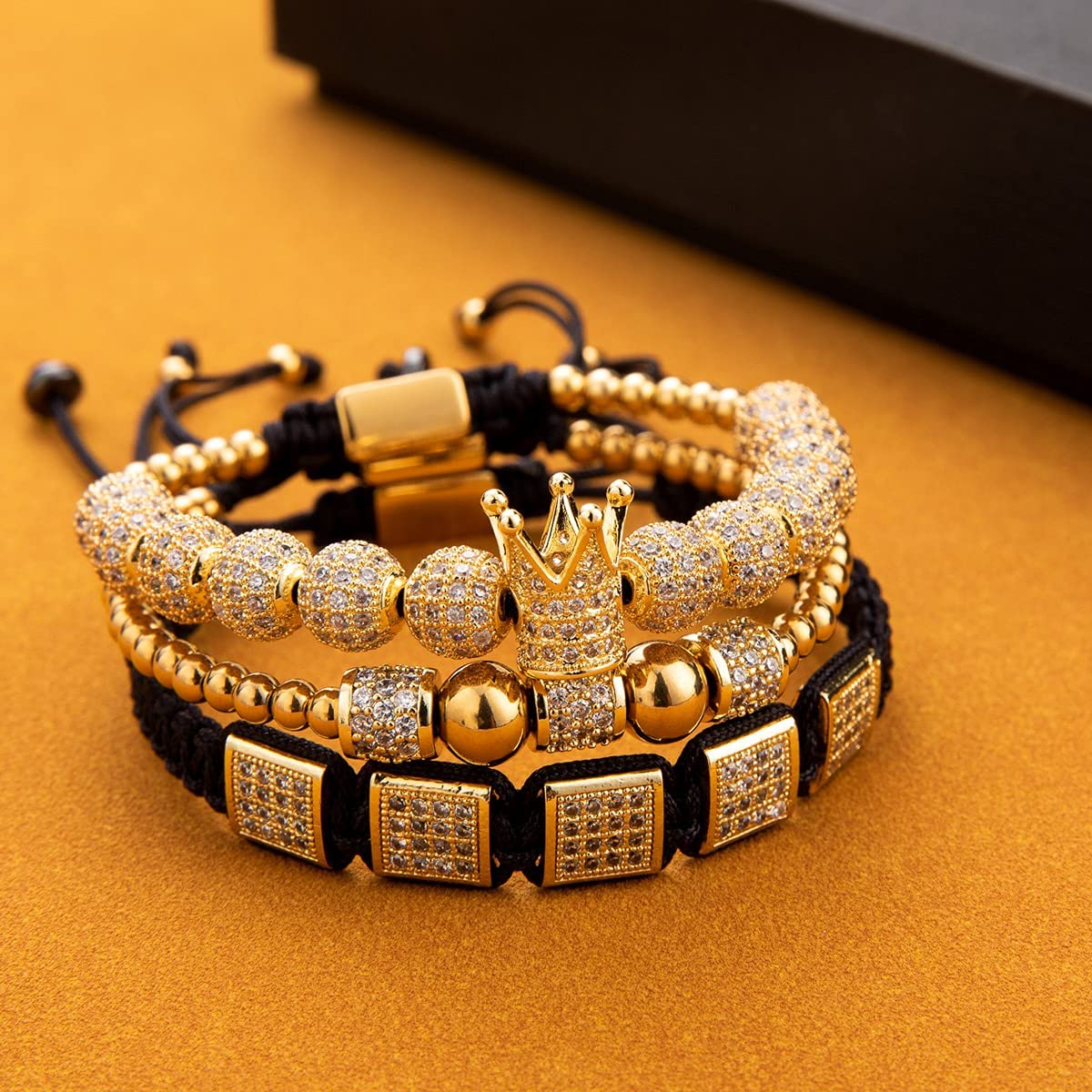 Imperial Crown King Gold Bracelets for Men Luxury Charm Fashion Cuff Bangle Jewelry - Samuels Jewelers
