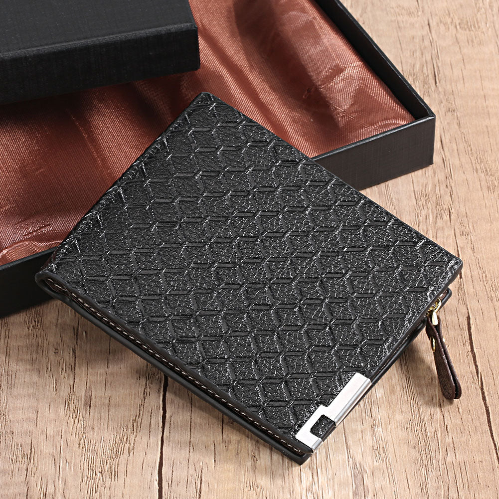 Gold Men Minimalist Quartz Dial Wristwatch Folding Buckle Leather Wallet - Samuels Jewelers