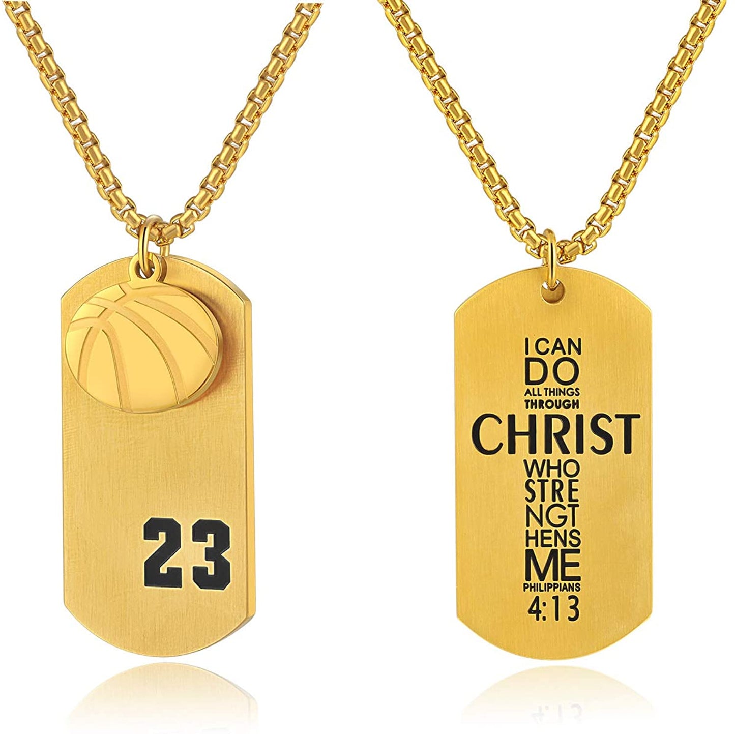 Basketball Player 23 Cross Pendant I Can Do All Things Bible Verse Necklace - Samuels Jewelers