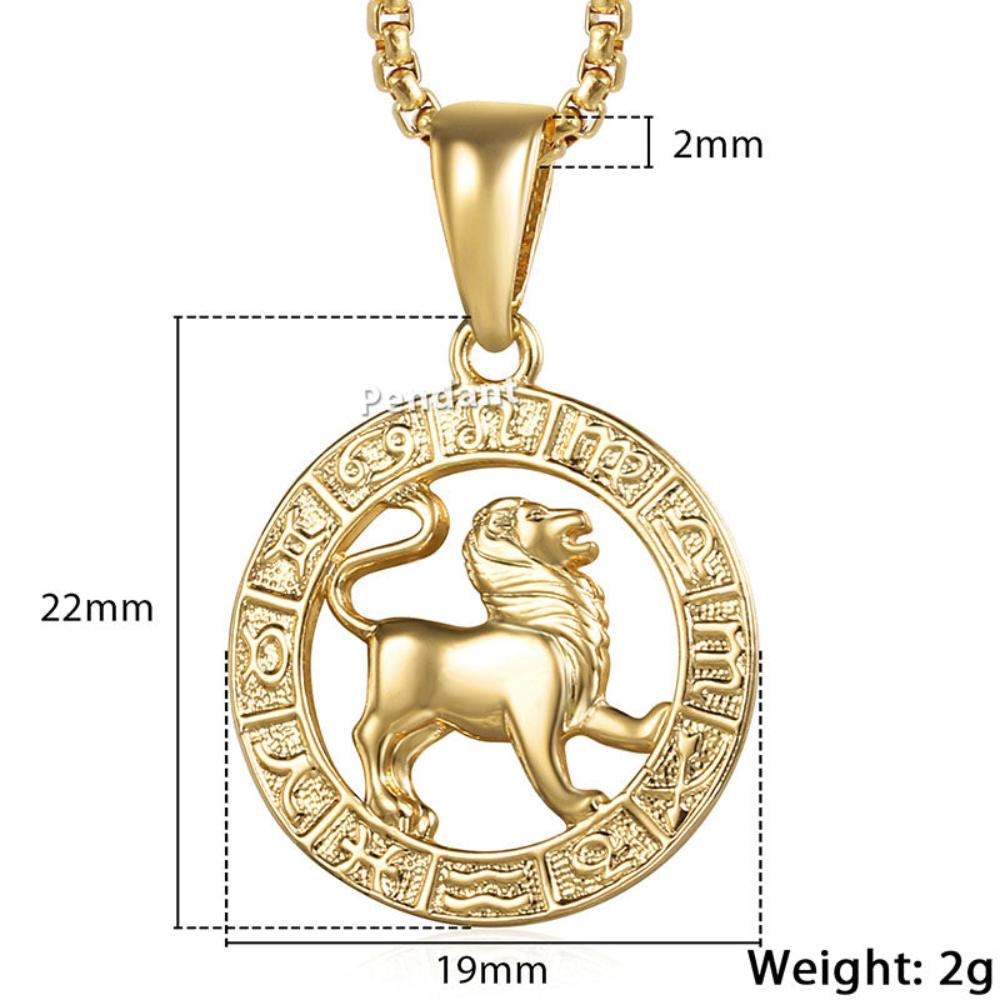 12 Horoscope Zodiac Sign Gold Pendant Necklace Aries Leo - Samuels Jewelers