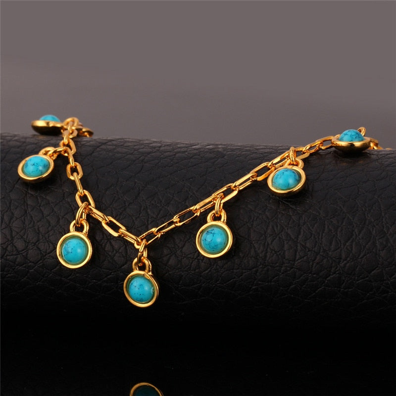 Natural Turkey Stone Gold Color Cute Beautiful Bracelet - Samuels Jewelers