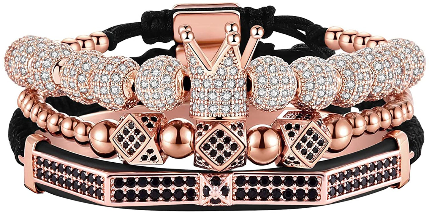 Imperial Crown King Gold Bracelets for Men Luxury Charm Fashion Cuff Bangle Jewelry - Samuels Jewelers