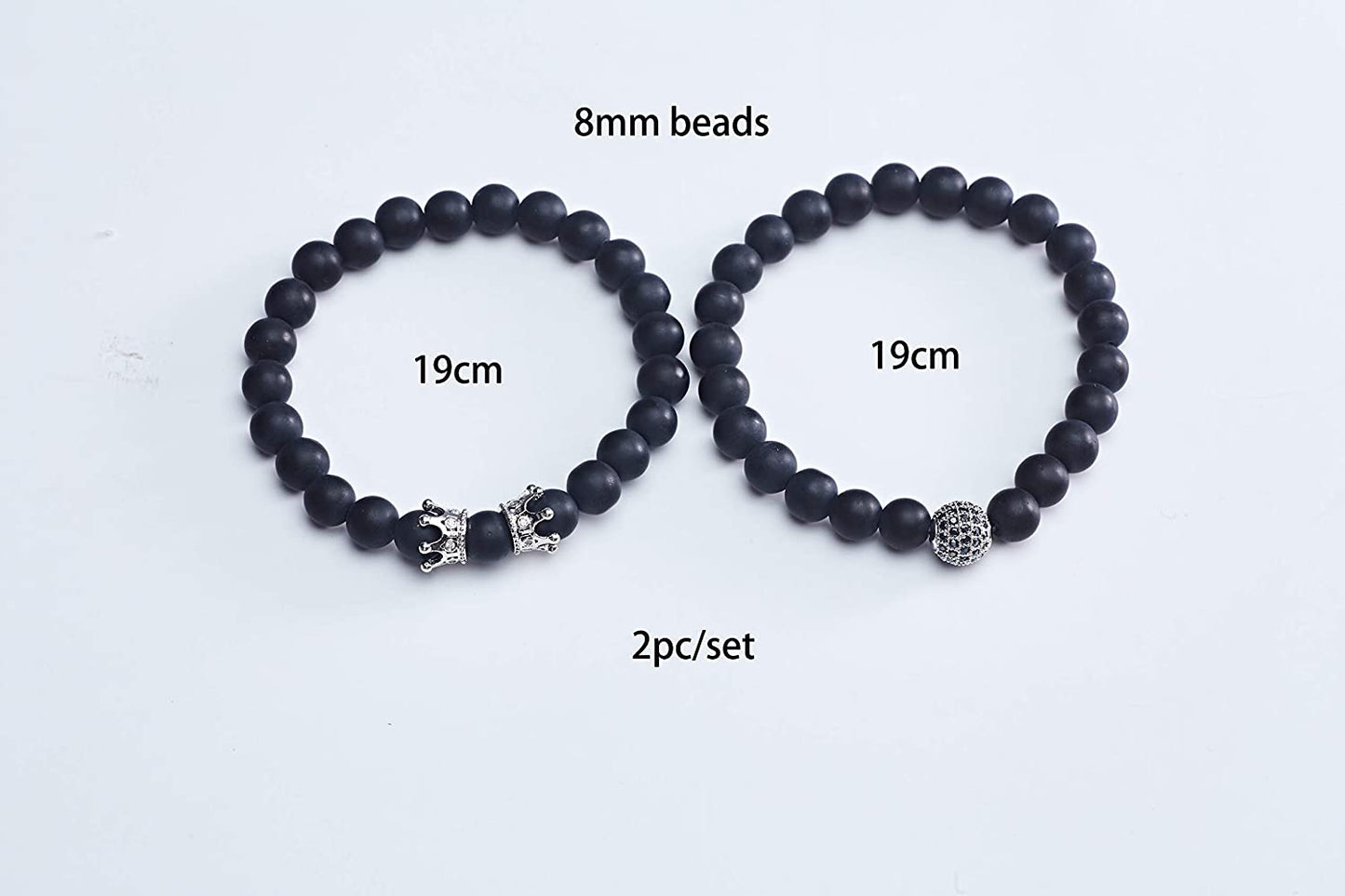 Charm Beads Bracelet Set Luxury Matte Onyx Natural Stone - Samuels Jewelers