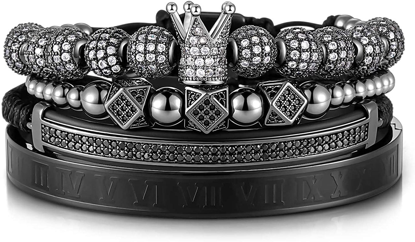 Imperial Crown King Gold Bracelets for Men Luxury Charm Fashion Cuff Bangle Jewelry - Samuels Jewelers