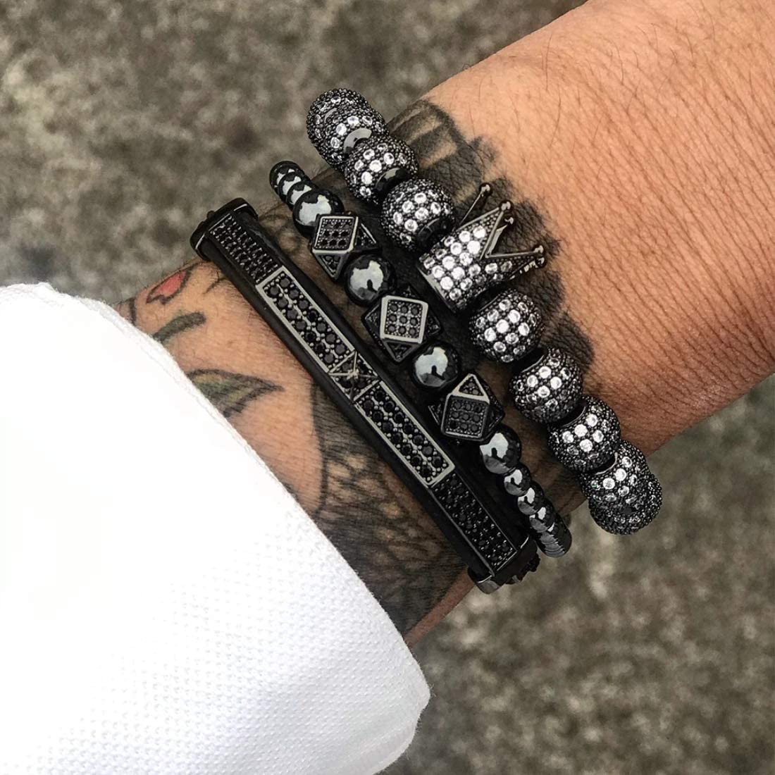 Imperial Crown King Gold Bracelets for Men Luxury Charm Fashion Cuff Bangle Jewelry - Samuels Jewelers
