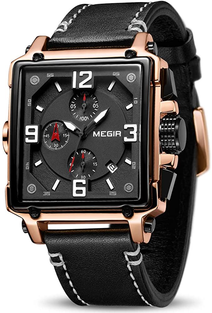 Men's Analogue Army Military Chronograph Luminous Quartz Watch Fashion Leather Strap - Samuels Jewelers