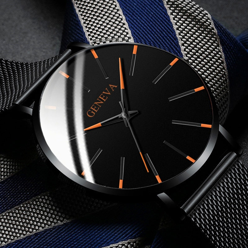 Ultra Thin Men Watches Mesh Belt Quartz Watch - Samuels Jewelers