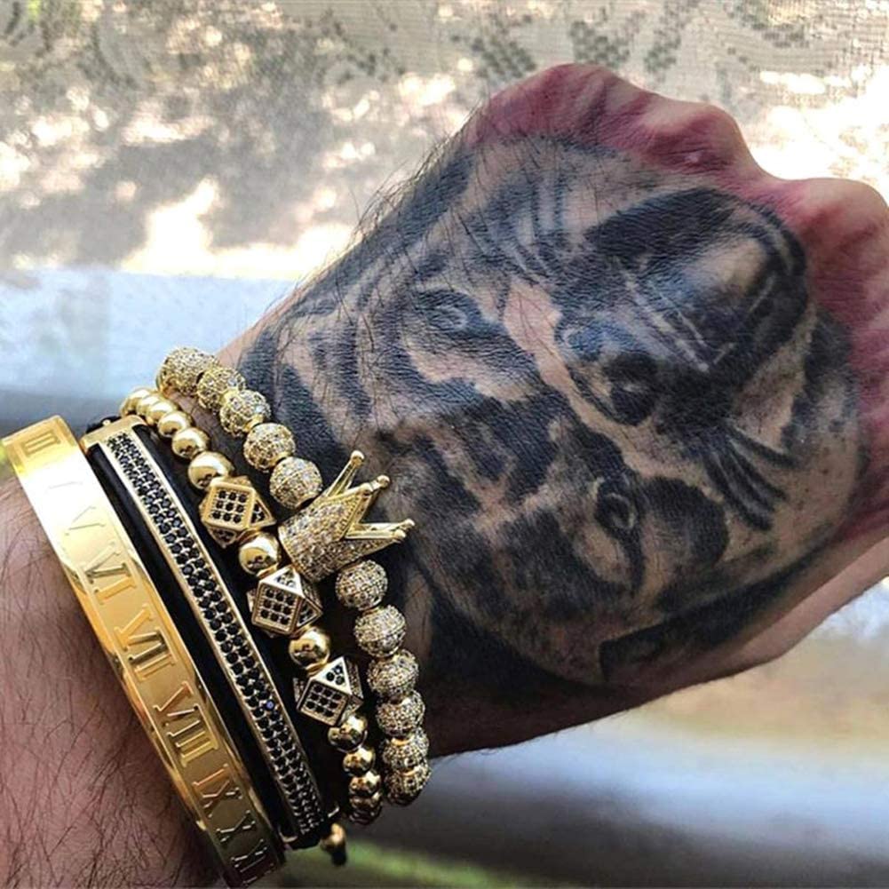 Imperial Crown King Gold Bracelets for Men Luxury Charm Fashion Cuff Bangle Jewelry - Samuels Jewelers