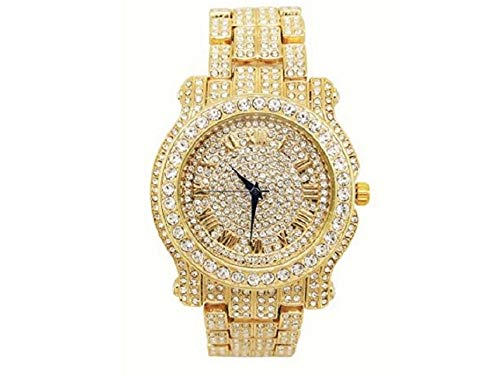 Bling - ed Out Round Luxury Watch Bracelet Cuban Set - Samuels Jewelers