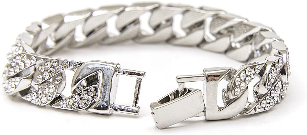 Bling - ed Out Round Luxury Watch Bracelet Cuban Set - Samuels Jewelers