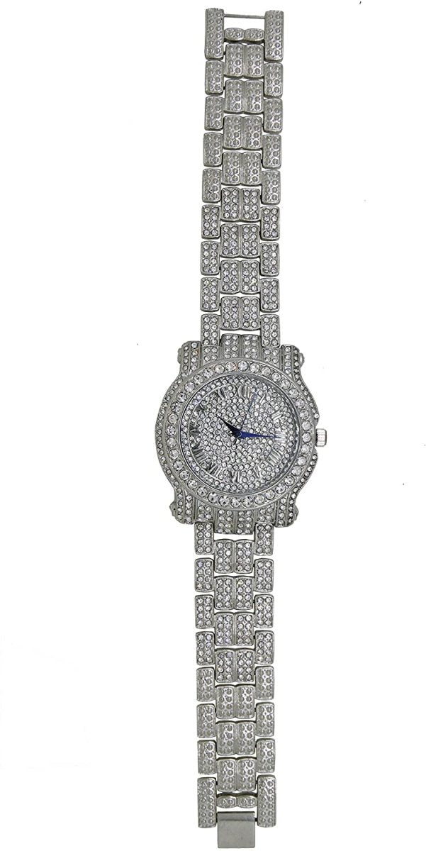 Bling - ed Out Round Luxury Watch Bracelet Cuban Set - Samuels Jewelers