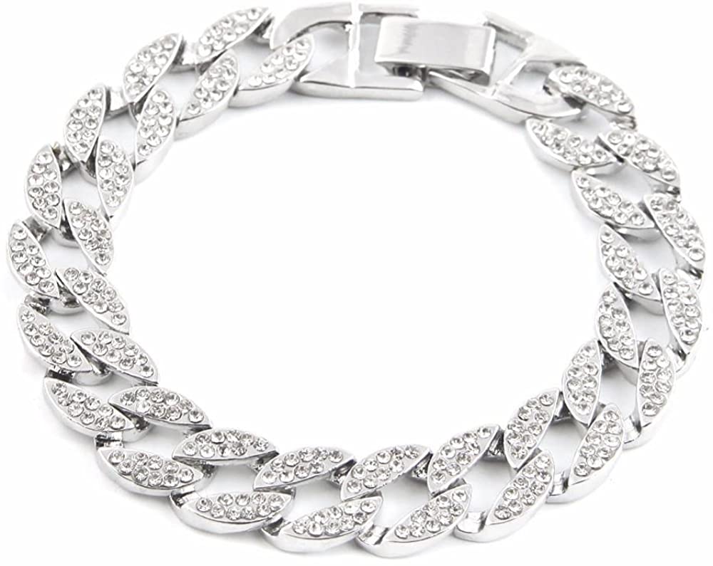 Bling - ed Out Round Luxury Watch Bracelet Cuban Set - Samuels Jewelers