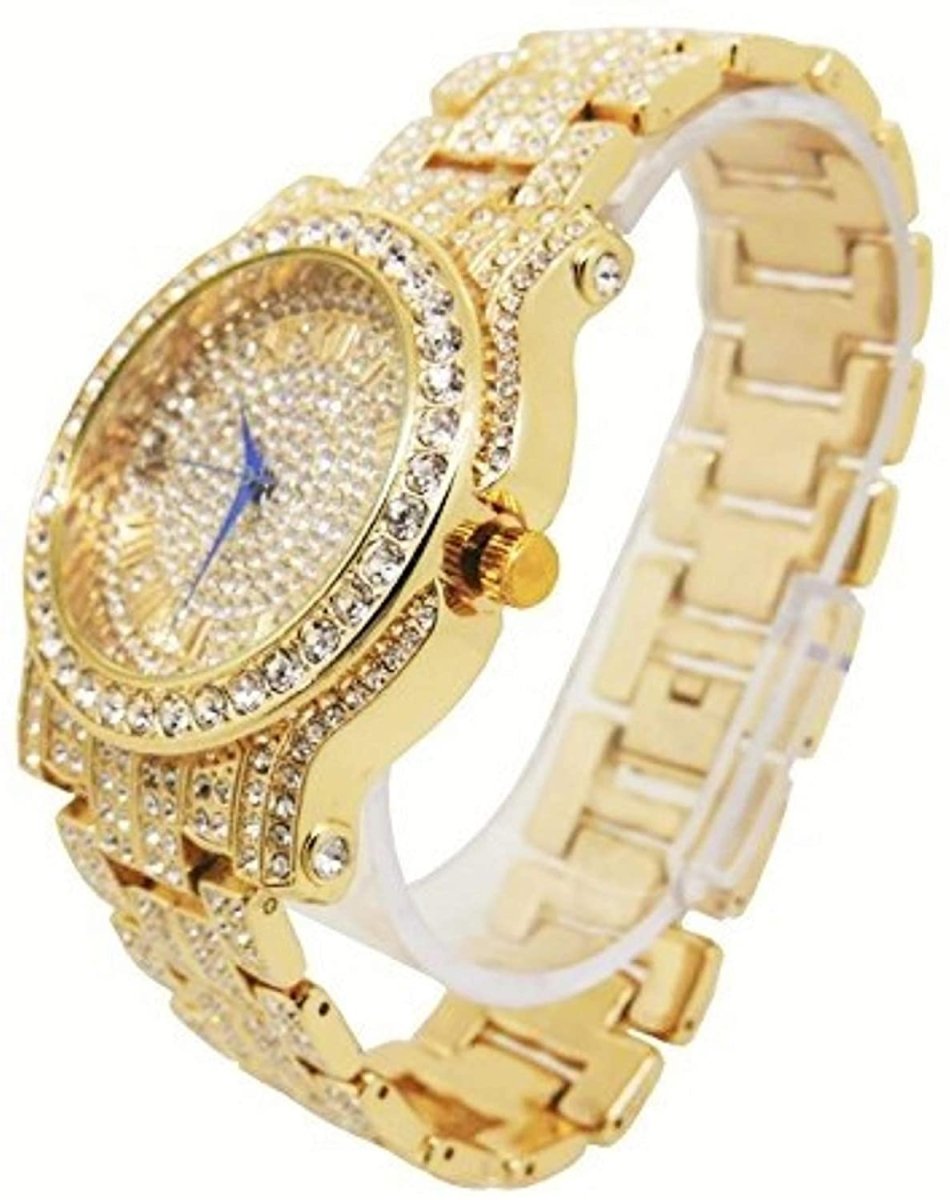 Bling - ed Out Silver Round Luxury Watch Bling - ed Out Cuban Bracelet - Samuels Jewelers