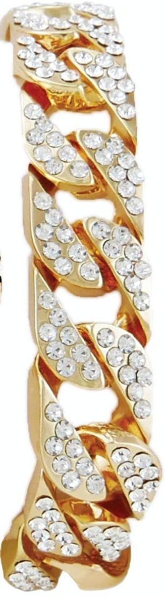 Bling - ed Out Silver Round Luxury Watch Bling - ed Out Cuban Bracelet - Samuels Jewelers