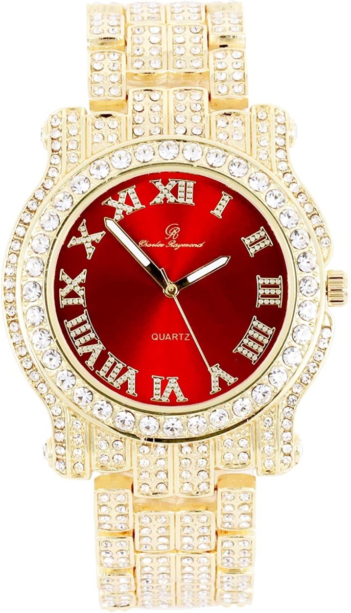 Bling - ed Out Silver Round Luxury Watch Bling - ed Out Cuban Bracelet - Samuels Jewelers
