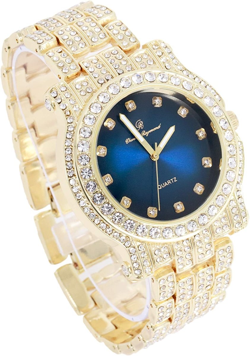 Bling - ed Out Silver Round Luxury Watch Bling - ed Out Cuban Bracelet - Samuels Jewelers