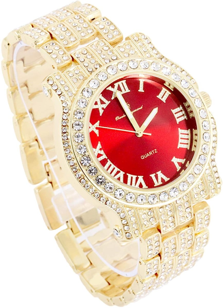 Bling - ed Out Silver Round Luxury Watch Bling - ed Out Cuban Bracelet - Samuels Jewelers