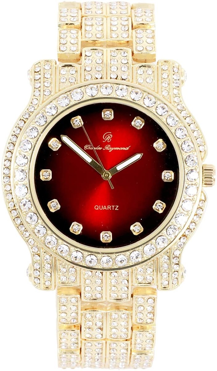 Bling - ed Out Silver Round Luxury Watch Bling - ed Out Cuban Bracelet - Samuels Jewelers