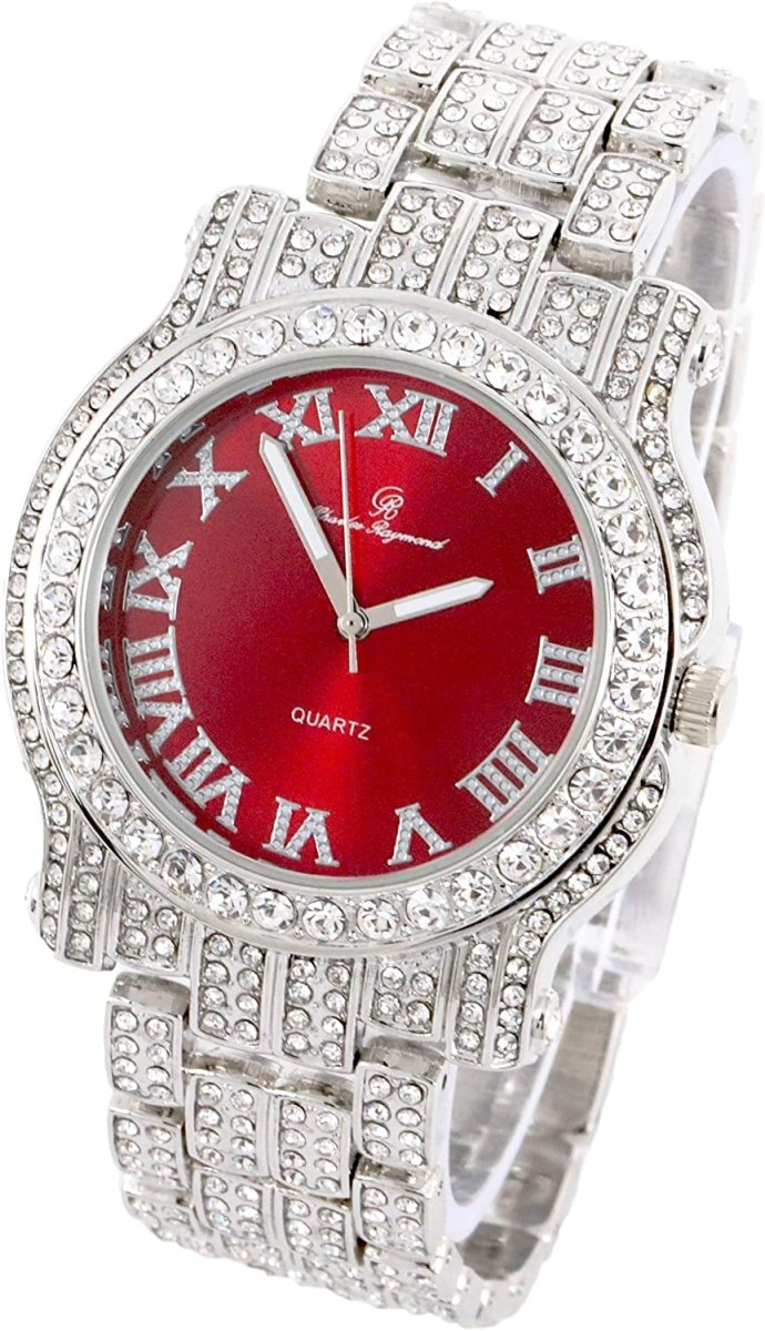 Bling - ed Out Silver Round Luxury Watch Bling - ed Out Cuban Bracelet - Samuels Jewelers