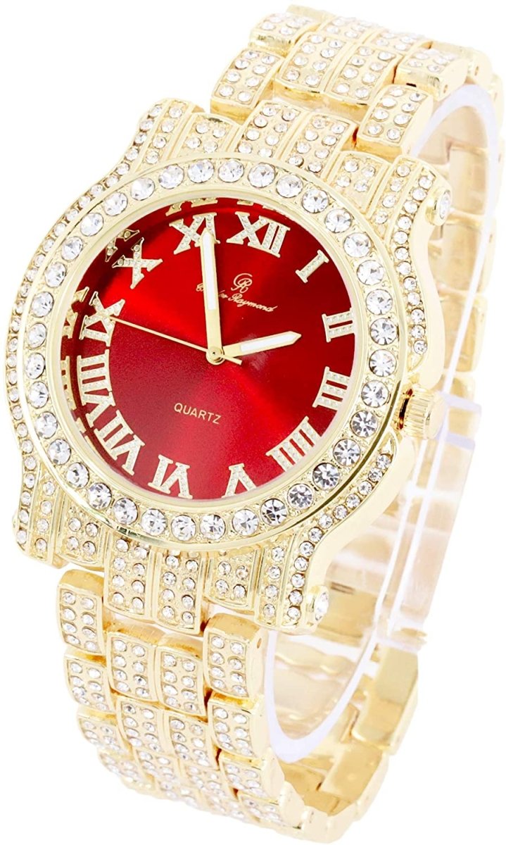 Bling - ed Out Silver Round Luxury Watch Bling - ed Out Cuban Bracelet - Samuels Jewelers