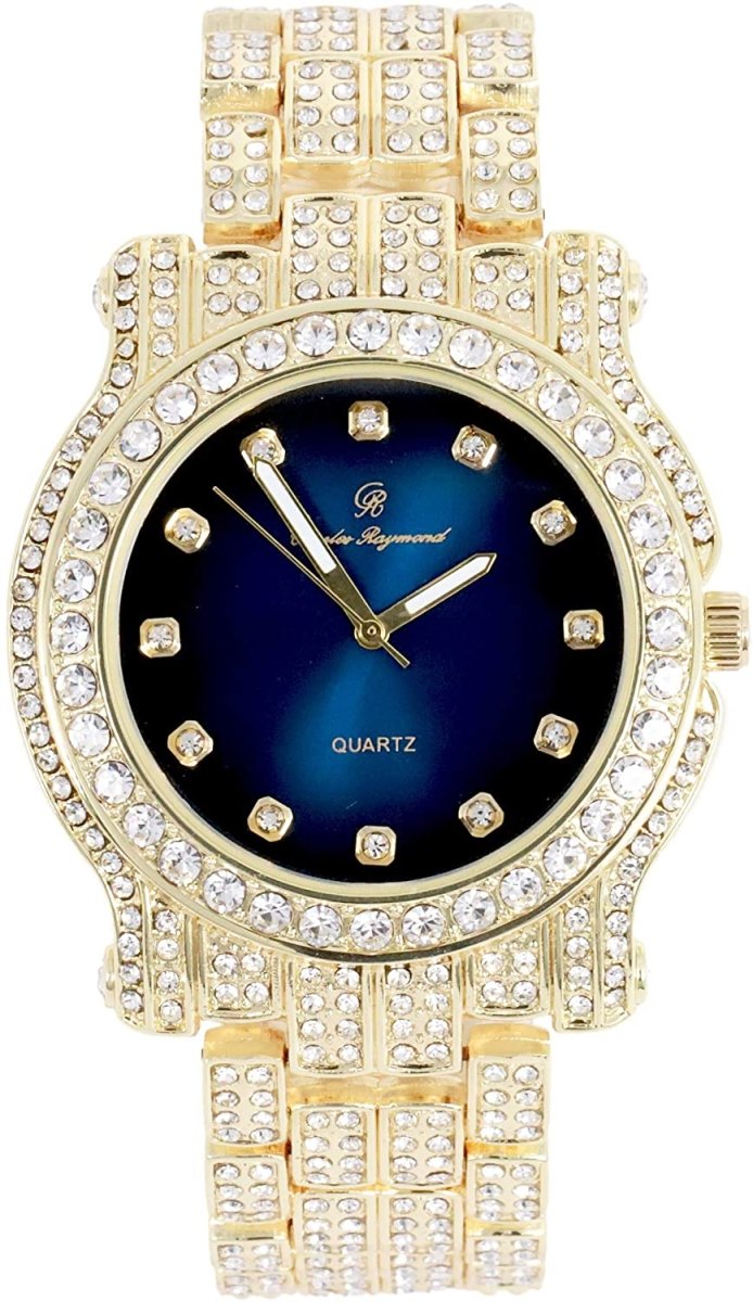 Bling - ed Out Silver Round Luxury Watch Bling - ed Out Cuban Bracelet - Samuels Jewelers