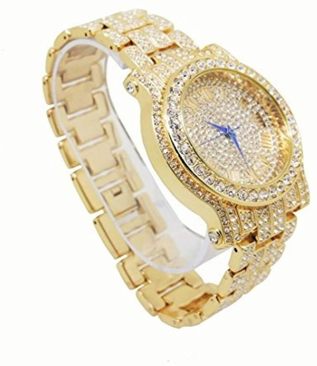 Bling - ed Out Silver Round Luxury Watch Bling - ed Out Cuban Bracelet - Samuels Jewelers