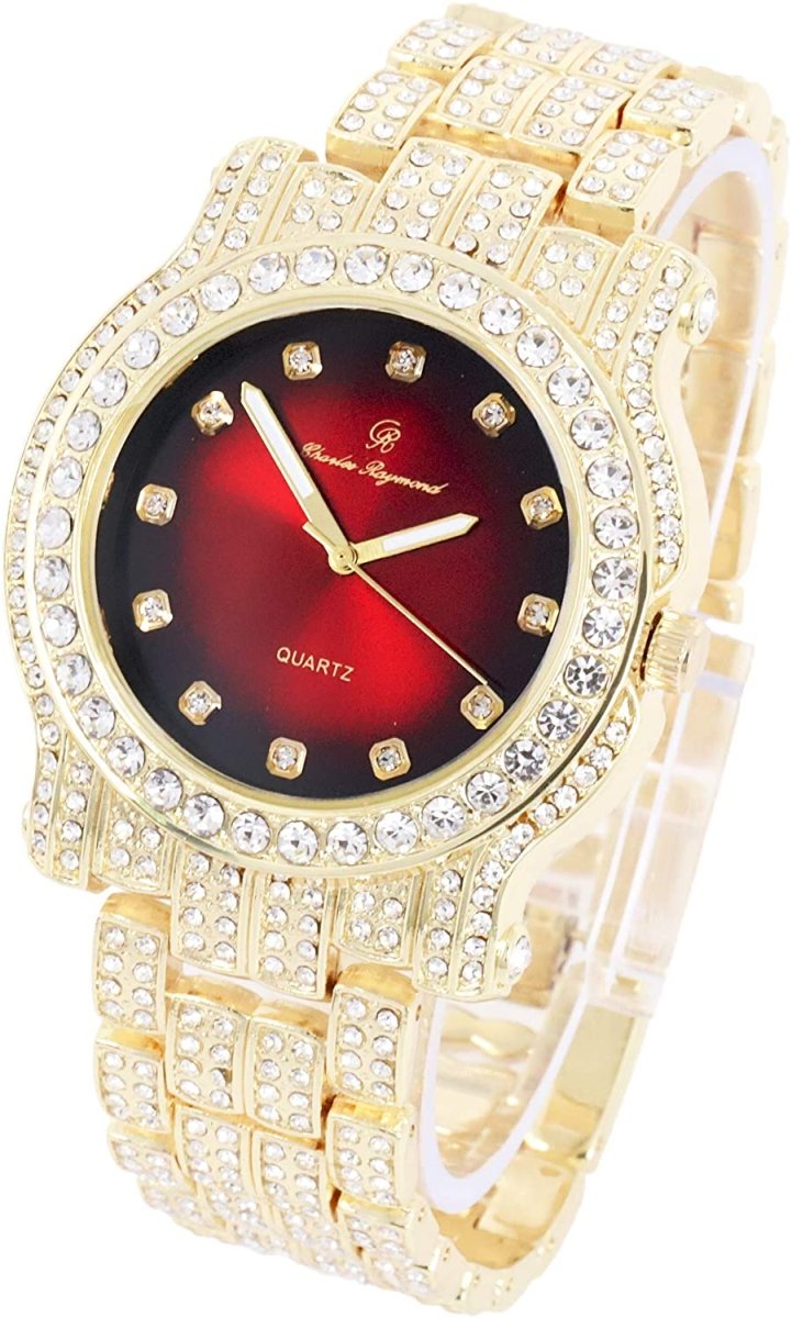 Bling - ed Out Silver Round Luxury Watch Bling - ed Out Cuban Bracelet - Samuels Jewelers