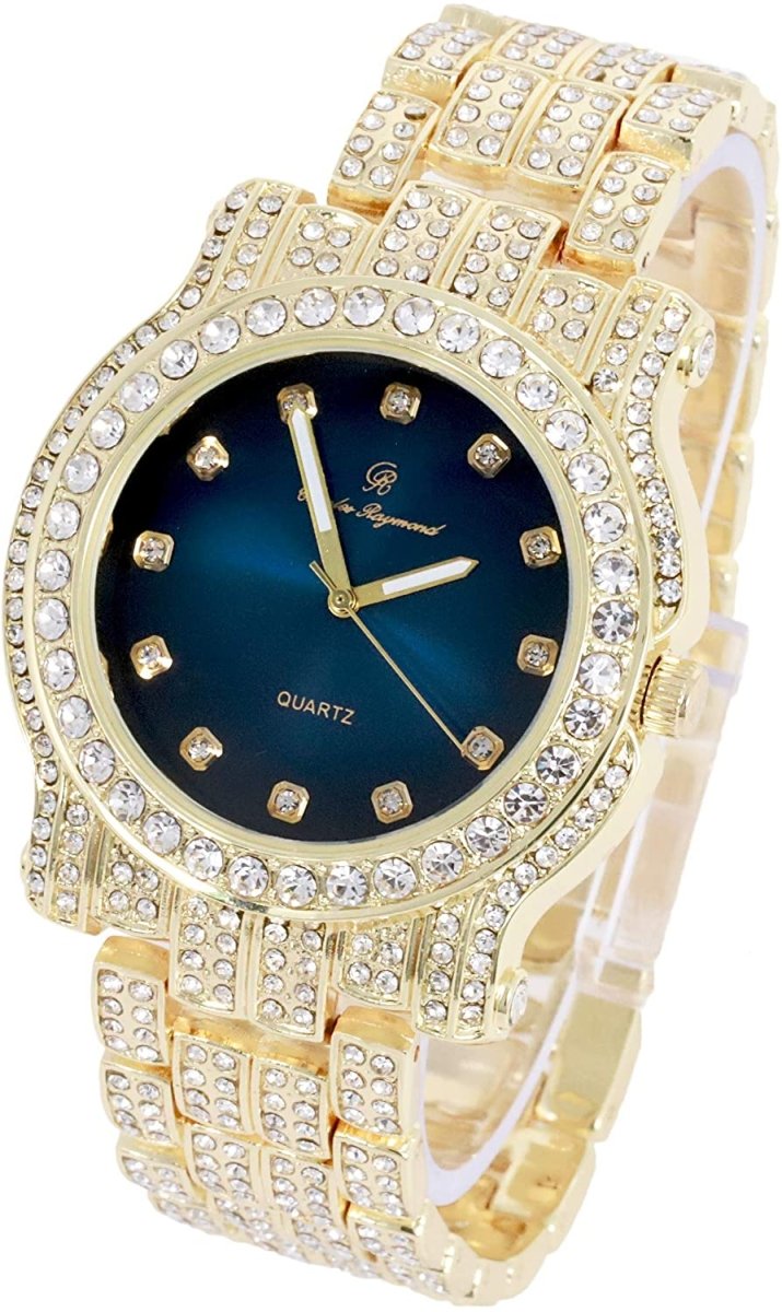 Bling - ed Out Silver Round Luxury Watch Bling - ed Out Cuban Bracelet - Samuels Jewelers
