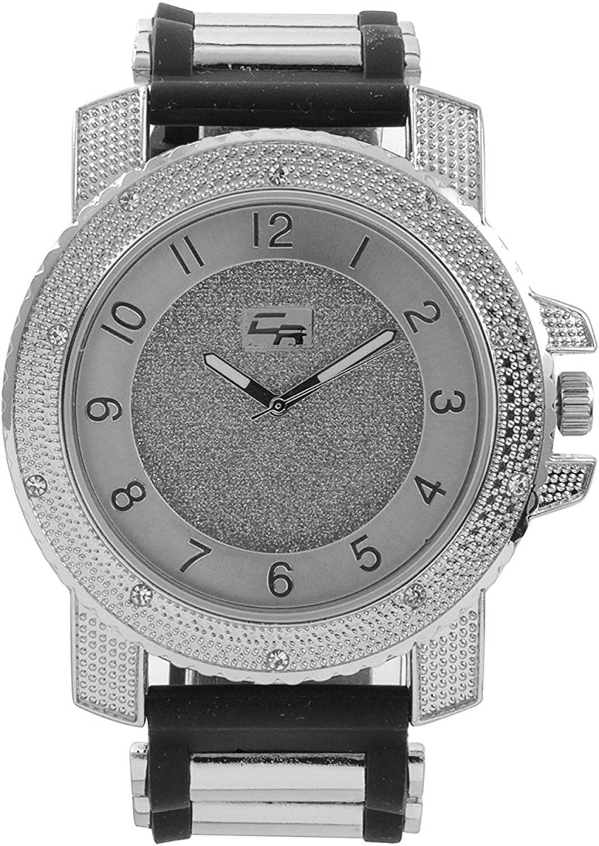 Bling - end Out Hip Hop Watch & Jewelry Set w/Cuban Chain Bracelet, Kite Bling Earrings & Ring - Samuels Jewelers