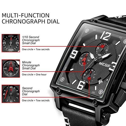 Men's Analogue Army Military Chronograph Luminous Quartz Watch Fashion Leather Strap - Samuels Jewelers