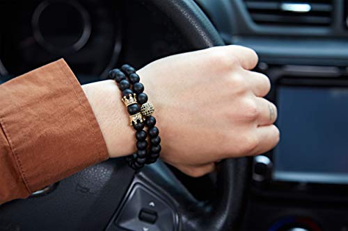 Charm Beads Bracelet Set Luxury Matte Onyx Natural Stone - Samuels Jewelers