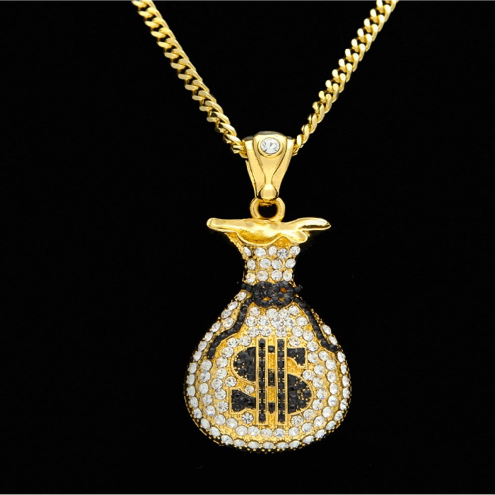 Luxury Men Gold Watch Necklace Bracelet Ring Earrings Combo Ice Out Cuban In Crystal Necklace Chain Hip Hop - Samuels Jewelers