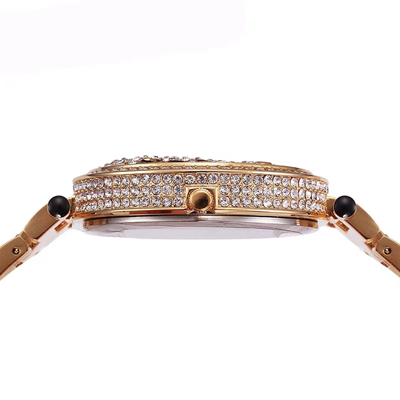Quartz Gold Watch Crystal Diamond Leopard - Samuels Jewelers
