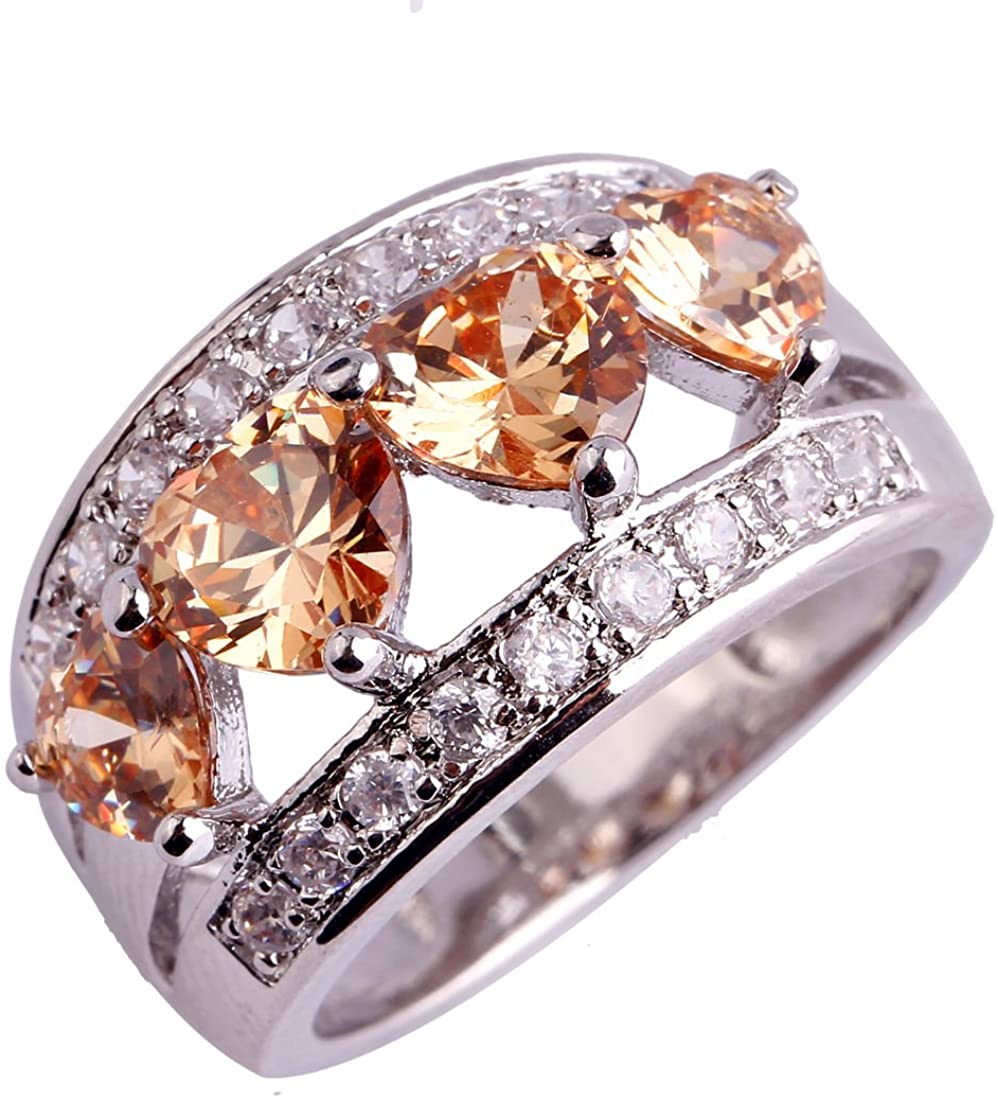 925 Sterling Silver 4 CTTW Topaz Engagement Filled Ring - Samuels Jewelers