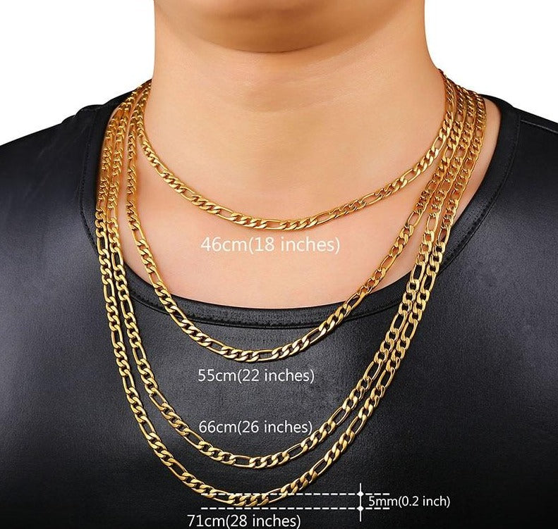 Figaro Necklace Jewelry Flat Dookie Chain - Samuels Jewelers