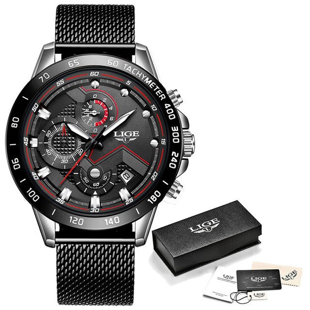 Casual Mesh Belt Quartz Gold Watch Men Luxury Waterproof - Samuels Jewelers